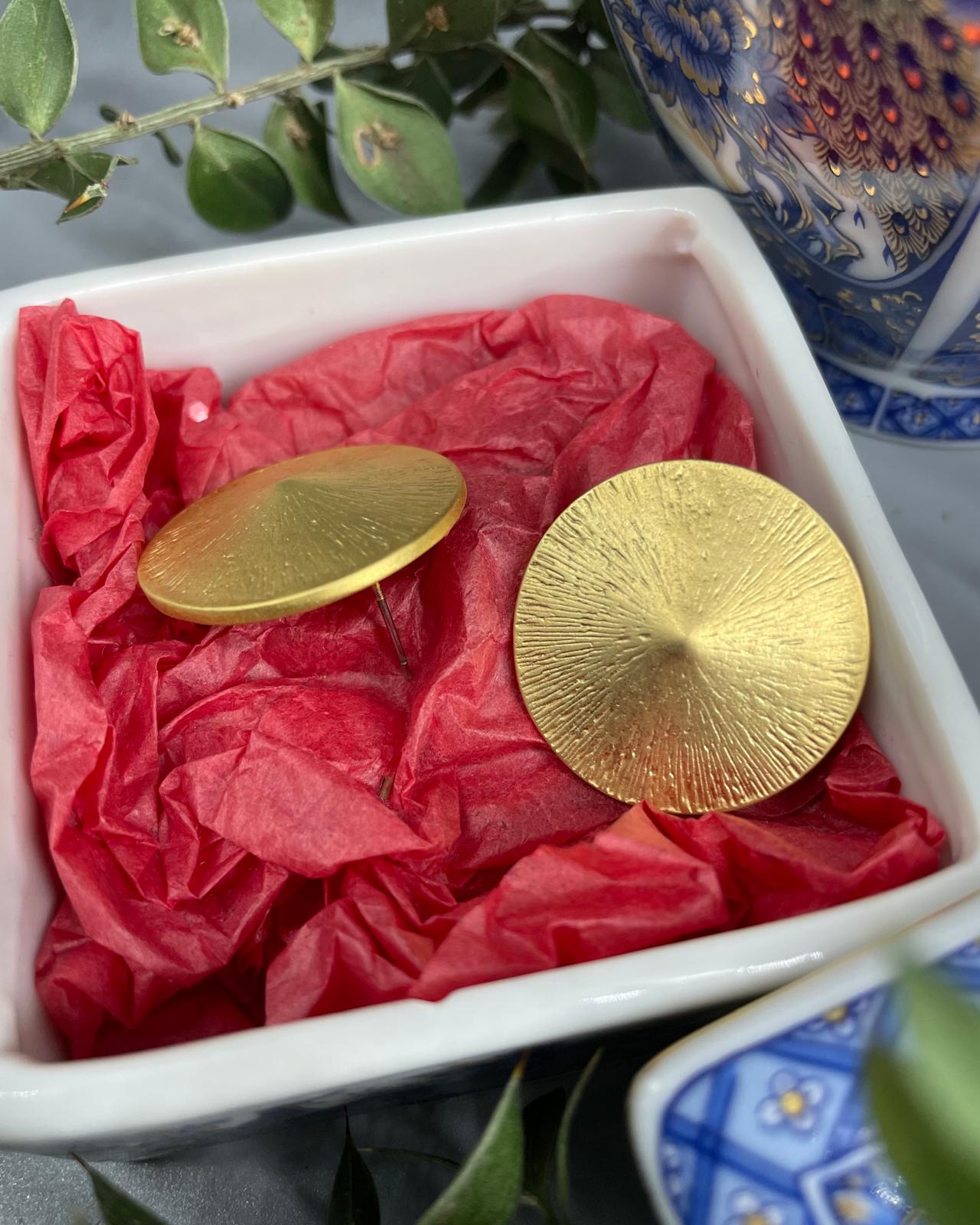 Özel Tasarım El Yapımı Gold Kaplama Küpe Zil